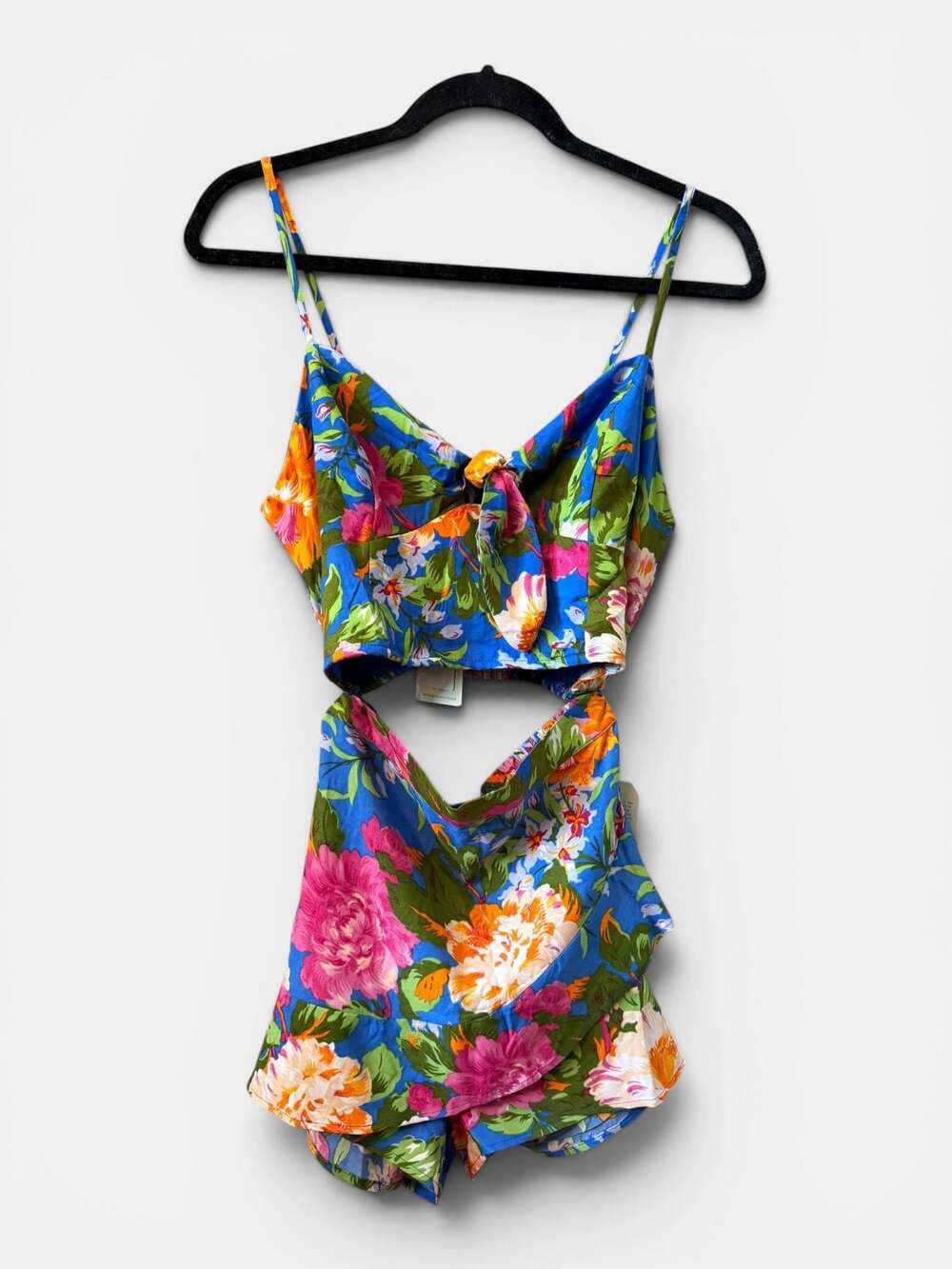 Lotti & Holly 2 Piece Floral Set Medium NWT Blue Tropical Crop Top & Skirt
